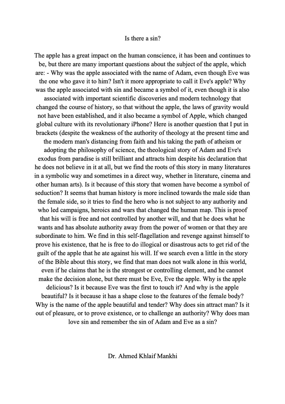 Is There a Sin? - Mohammed Alani